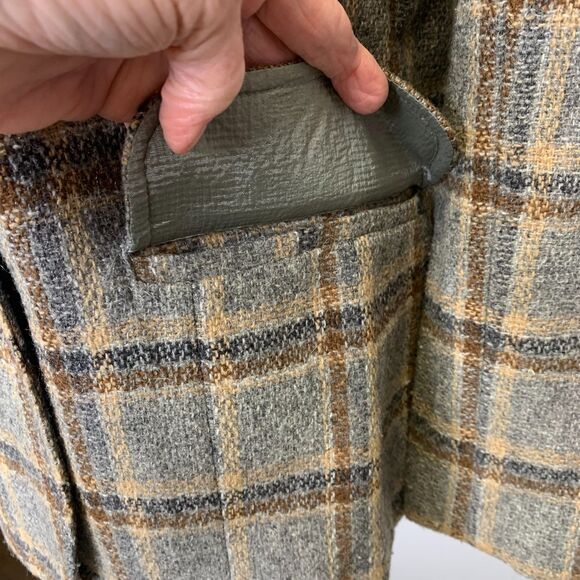 VTG Harrington Square Plaid Womens Blazer Wool Blend 70's Equestrian Boardroom 8 - Picture 5 of 13